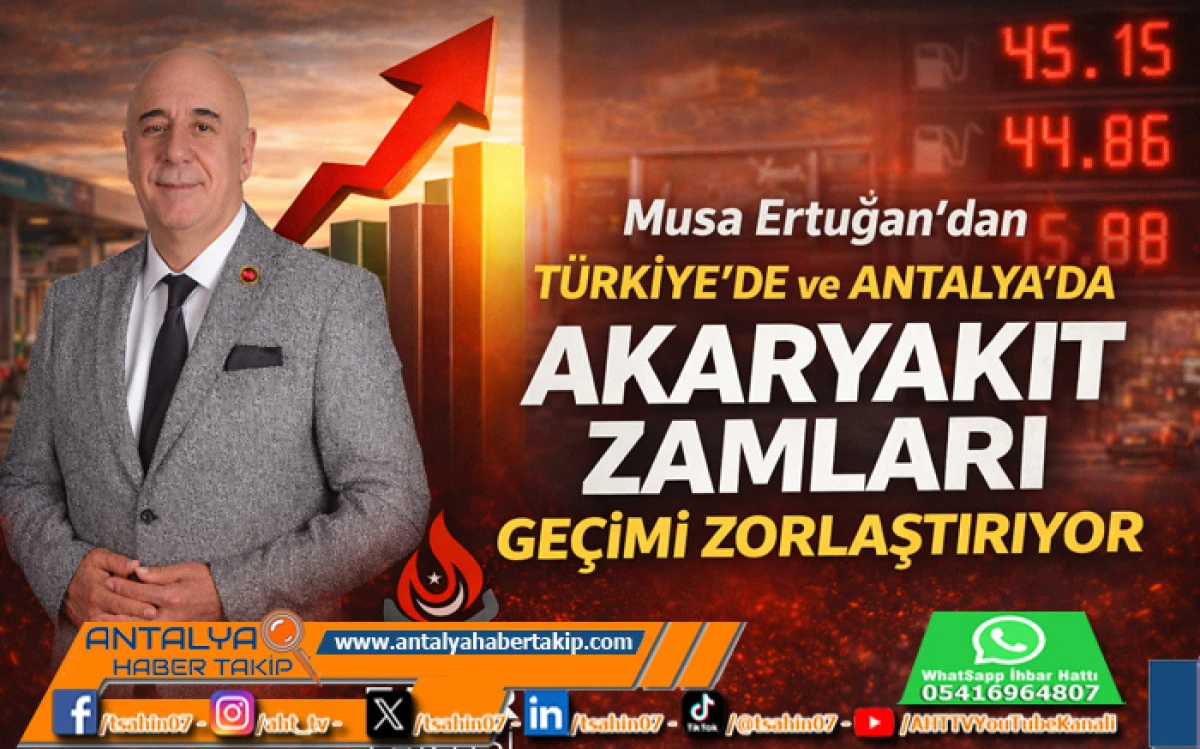 Musa Ertuğan&rsquo;dan T&uuml;rkiye&rsquo;de ve Antalya&rsquo;da Akaryakıt Zamları Ge&ccedil;imi Zorlaştırıyor